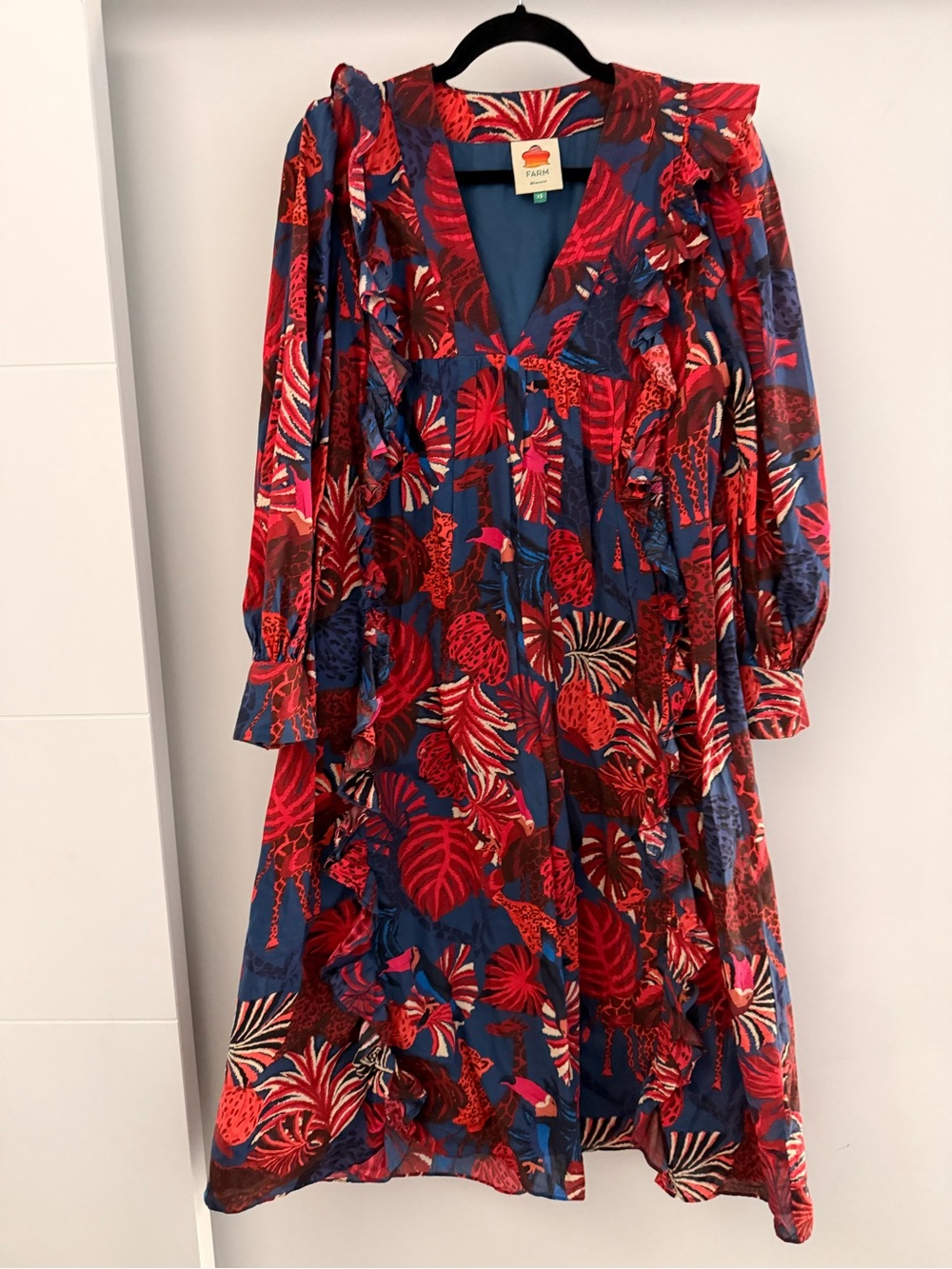 Farm Rio Tropical Animal Tapestry Midi Dress XS